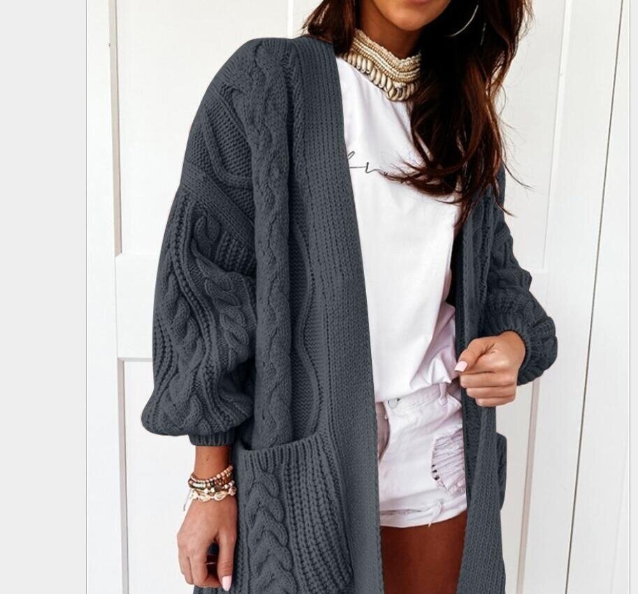 Knitted Twist Sweater Cardigan