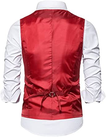 Men's Casual Printed Vests Fashion Solid Color Slim Fit V-Neck Vests Groomsmen Suits Host Clothings