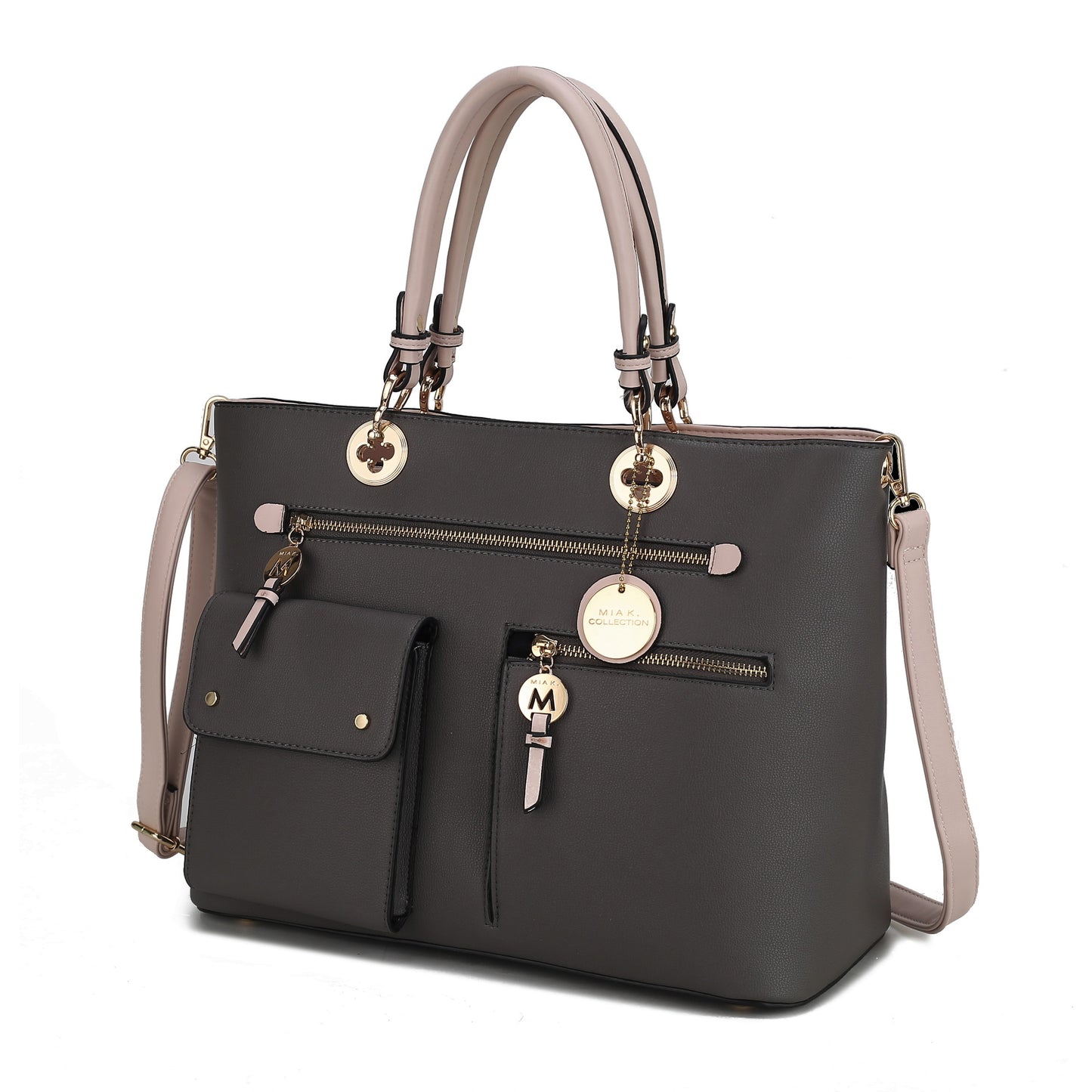 MKF Collection Julia Vegan Leather Color-block Women Satchel Bag  by Mia K