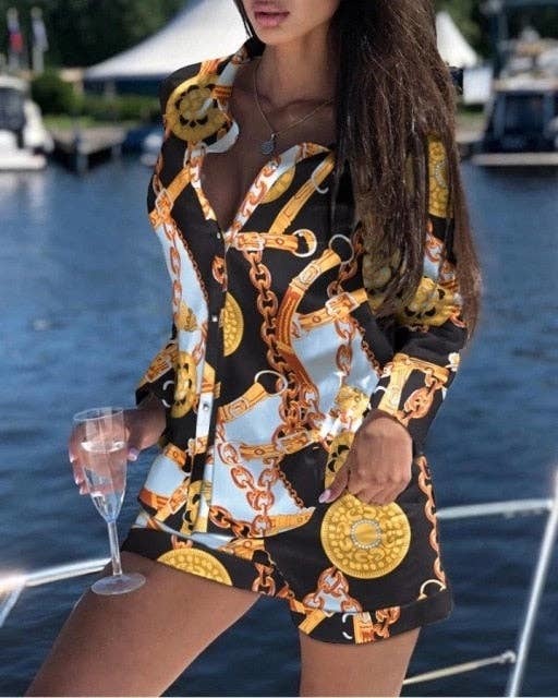 Summer Women Two Piece Set Eyelet Embroidery Buttoned Shirt Top & Short