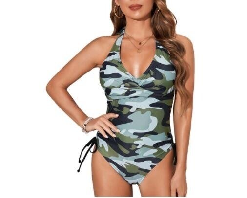 Green Camo One Piece Swimsuit