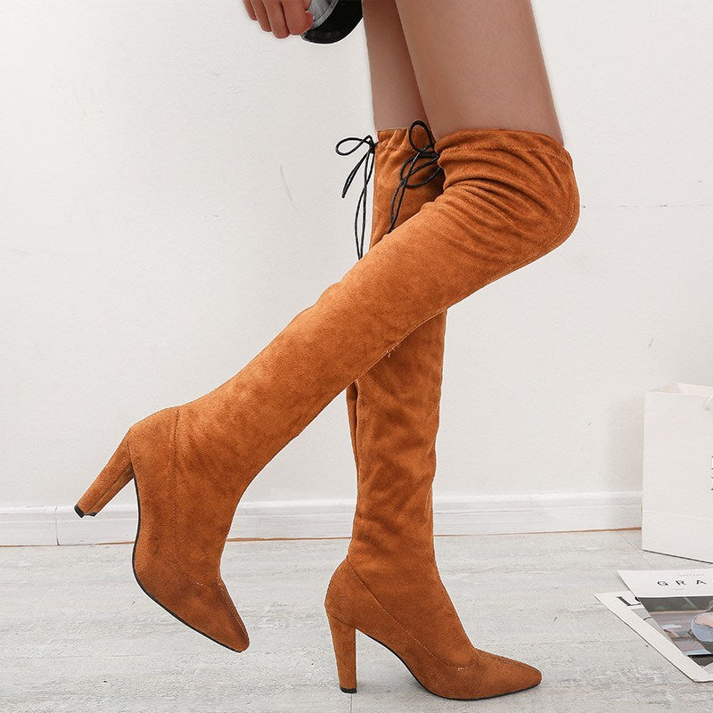 Over the Knee Boots Women New Design Fur Warm Winter Shoes Women Fashion High Heel Thigh High Boots Long Woman Footwear