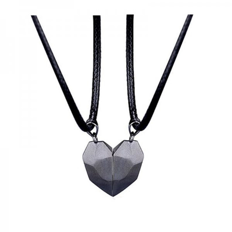 Fashion Sun Moon Heart Couple Necklace for Women Magnet Paired Pendant Chain Choker Valentine's Day Lover Wedding Jewelry Gifts