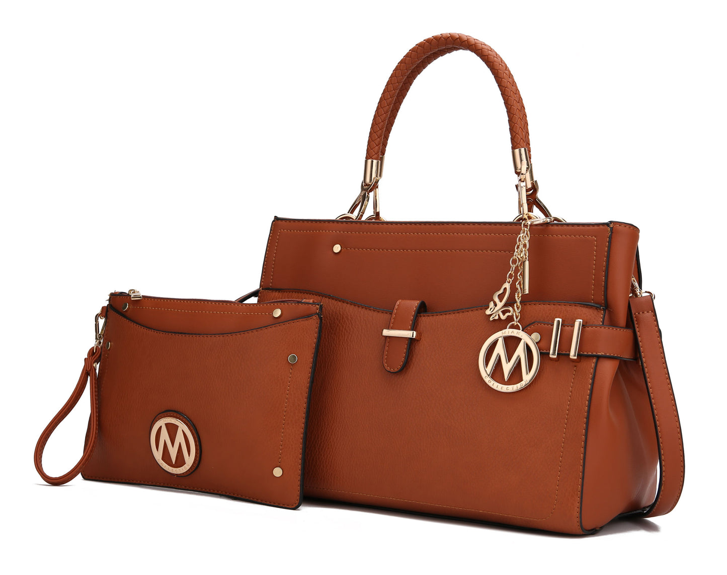 MKF Collection Tenna Satchel Handbag With Wallet Vegan Leather Crossover Womens Purse by Mia k