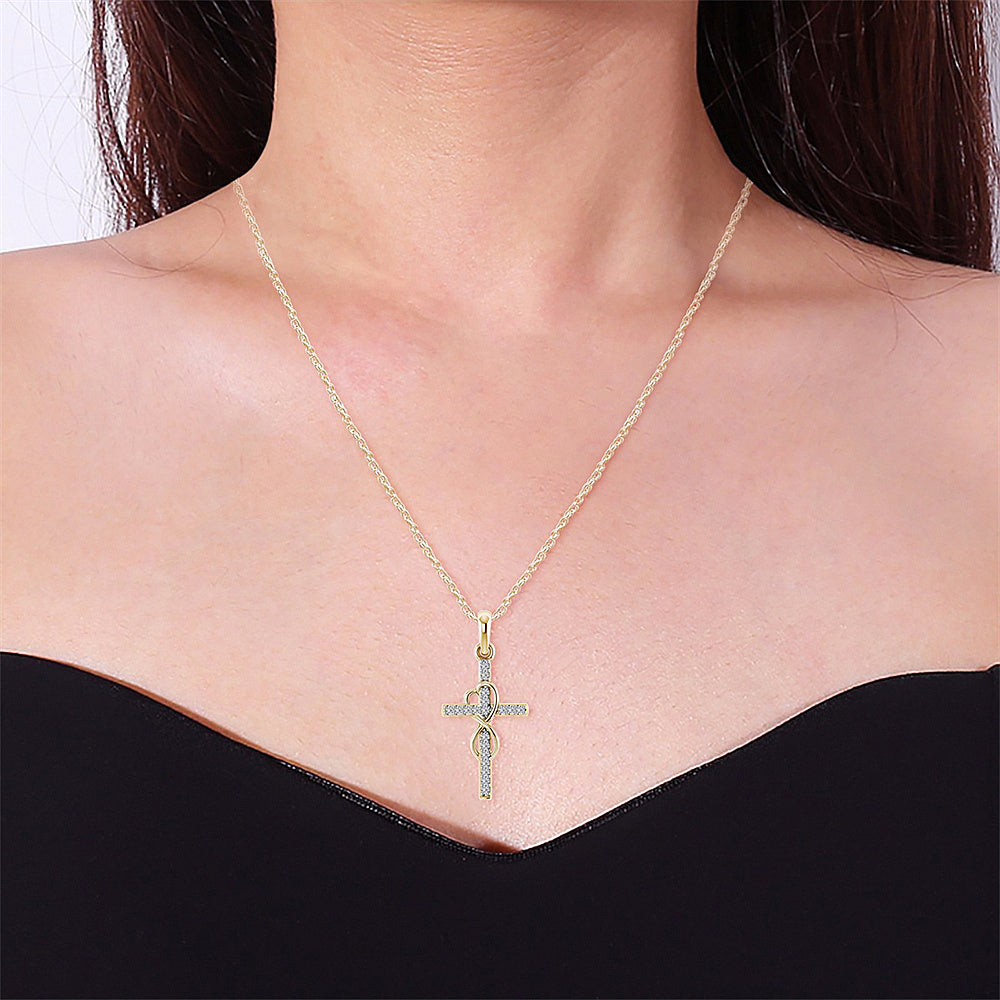 Classic Women Crystal Cross Necklace For Women fASHION Heart Infinity Pendant Necklace Religious Jewelry Christian Baptism Gift