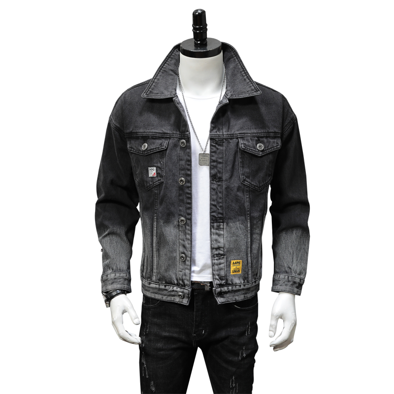 Autumn Mens Denim Jacket Men Trendy Casual Windbreaker Male Bomber Black Gray Cowboy Jeans Jackets Clothing M-5XL