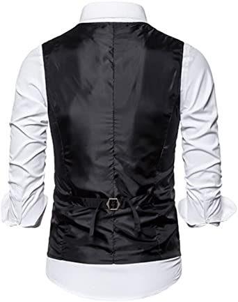 Men's Casual Printed Vests Fashion Solid Color Slim Fit V-Neck Vests Groomsmen Suits Host Clothings