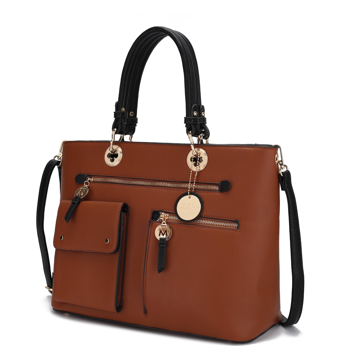 MKF Collection Julia Vegan Leather Color-block Women Satchel Bag  by Mia K