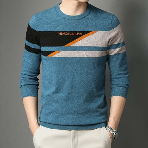 Coodrony Brand Knitted O-neck Sweater Men Clothing Autumn Winter New