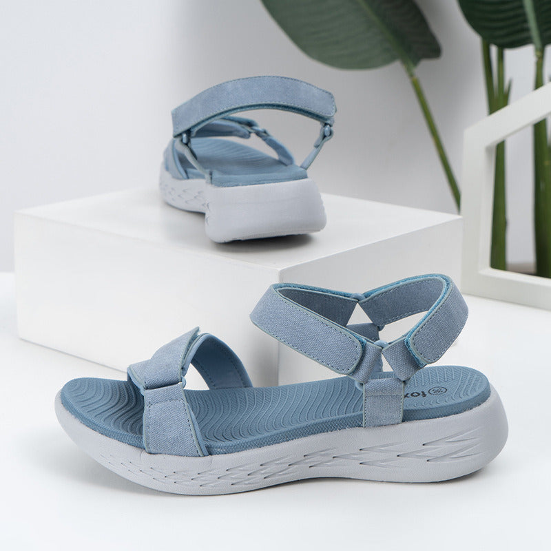 New Sports Style Women's Sandals Non-slip Soft Bottom Light Wedge Ladies Shoes With British Comfortable Outdoor Female Sandals