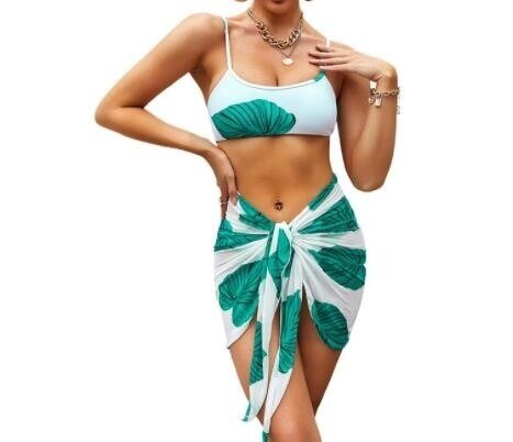 3 Pieces Printed Bikini Set Swimsuit Bathing Suits