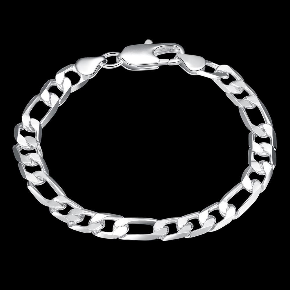 Men  Chain Bracelet Plated  Silver Cuff BanglesFine Jewelry 8 Inch Sideways  Bracelet for Men  Women Party Gifts Wedding Fashion Jewelry