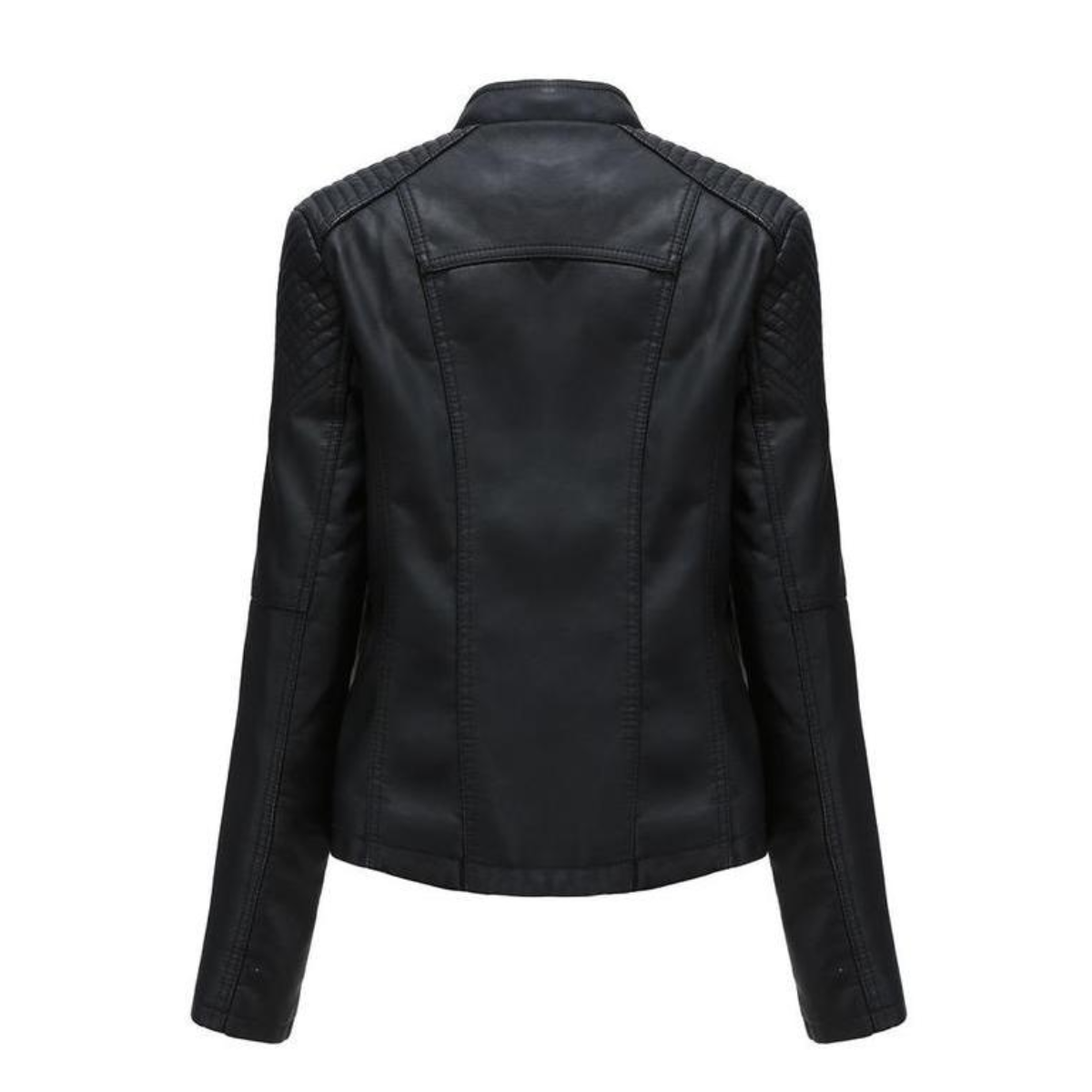 Women's Leather Short Jackets Slim Fit Thin PU Leather Motorcycle Clothing for Ladies Spring and Autumn