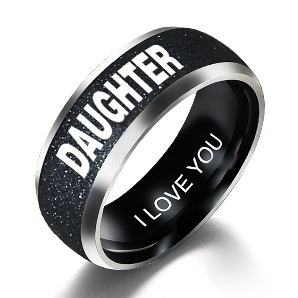 Engraving Text LOVE MOM DAD SON DAUGHTER Stainless Steel Couple Rings For Women And Man Family Ring Couples Jewelry