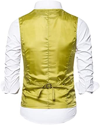 Men's Casual Printed Vests Fashion Solid Color Slim Fit V-Neck Vests Groomsmen Suits Host Clothings