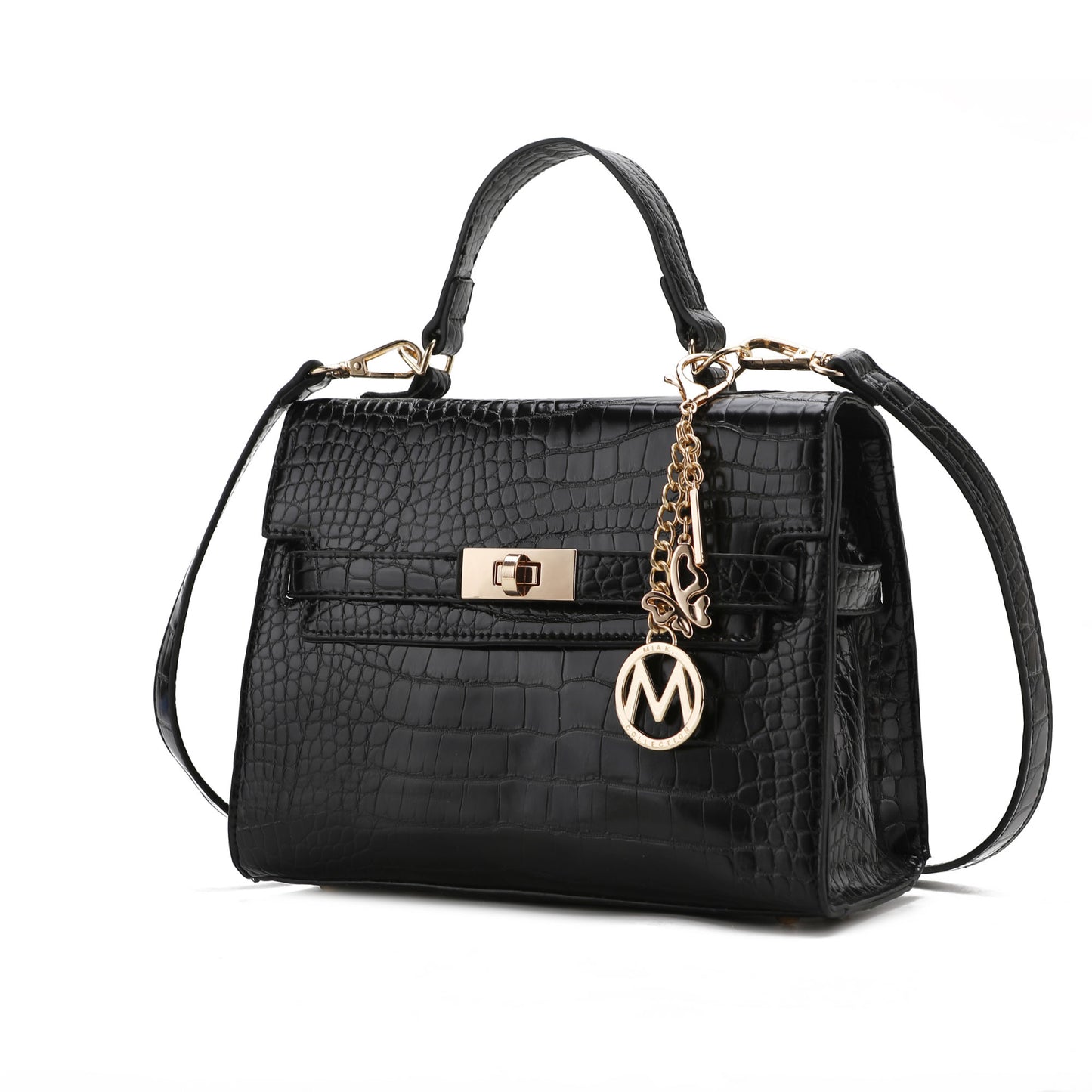 MKF Collection Naomi Satchel Handbag Crocodile Embossed Leather Crossover Womens by Mia K