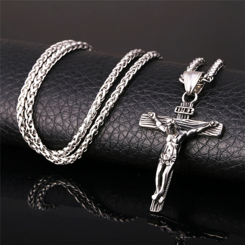 Fashion Men's Jesus Cross Necklace Cross Jewelry Gold Plated Pendant Classic Necklaces for Women Birthday Party Anniversary Gift