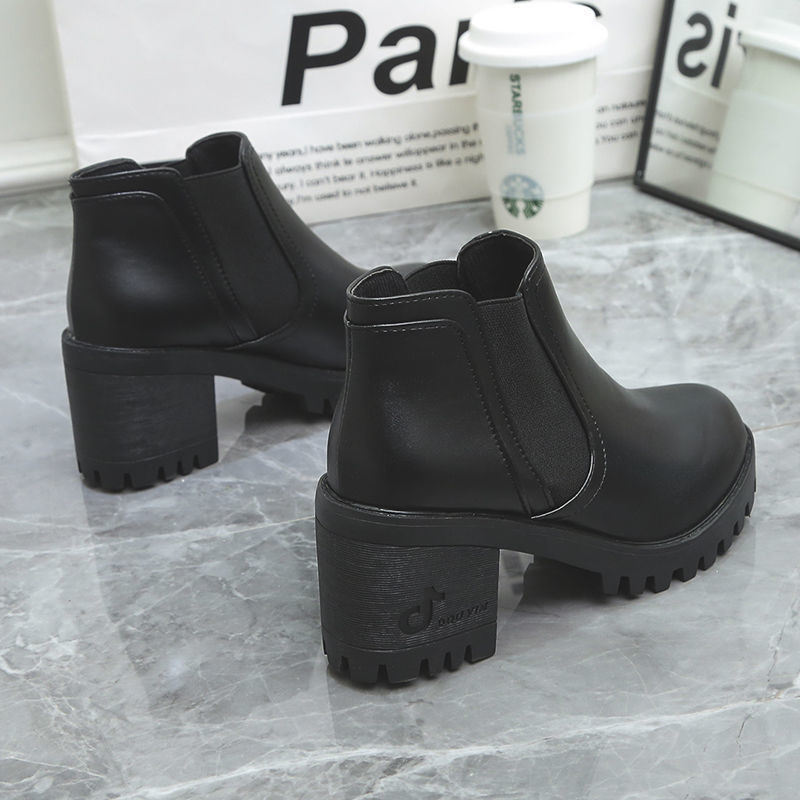 Autumn Boots Women Platform Shoes Thinken Heel Chunky Sneakers Black Punk Boots Shoes Height Increasing Botas De Mujer