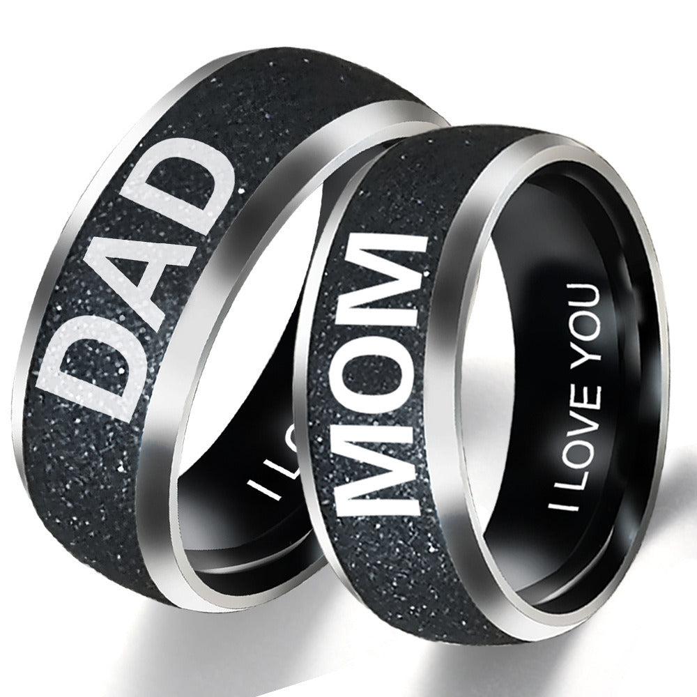 Engraving Text LOVE MOM DAD SON DAUGHTER Stainless Steel Couple Rings For Women And Man Family Ring Couples Jewelry