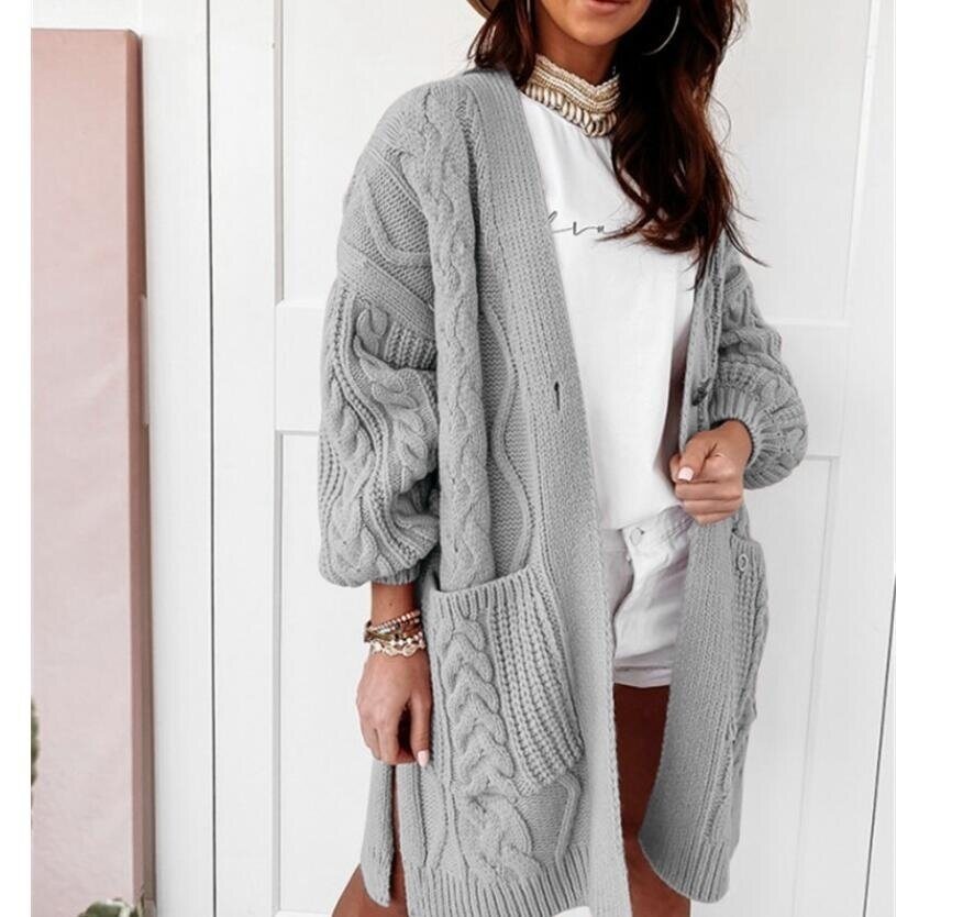 Knitted Twist Sweater Cardigan