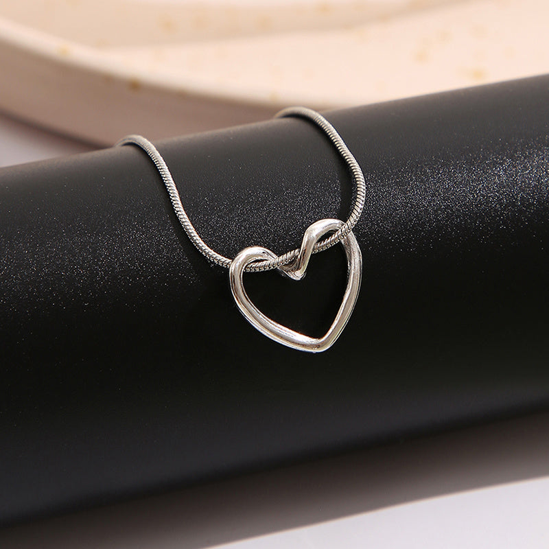 Silver Color Heart Chain Necklace for Women Girls Fashion Minimalist Chain Necklaces 2023 New Trend Jewelry Party Gifts