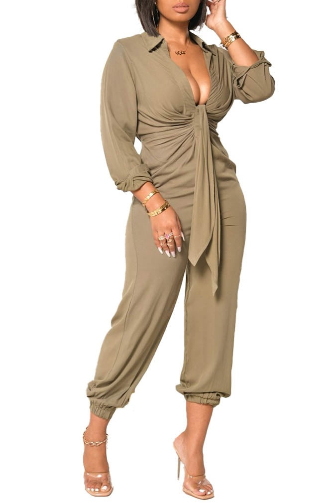 Jumpsuit with Elastic on Ankle