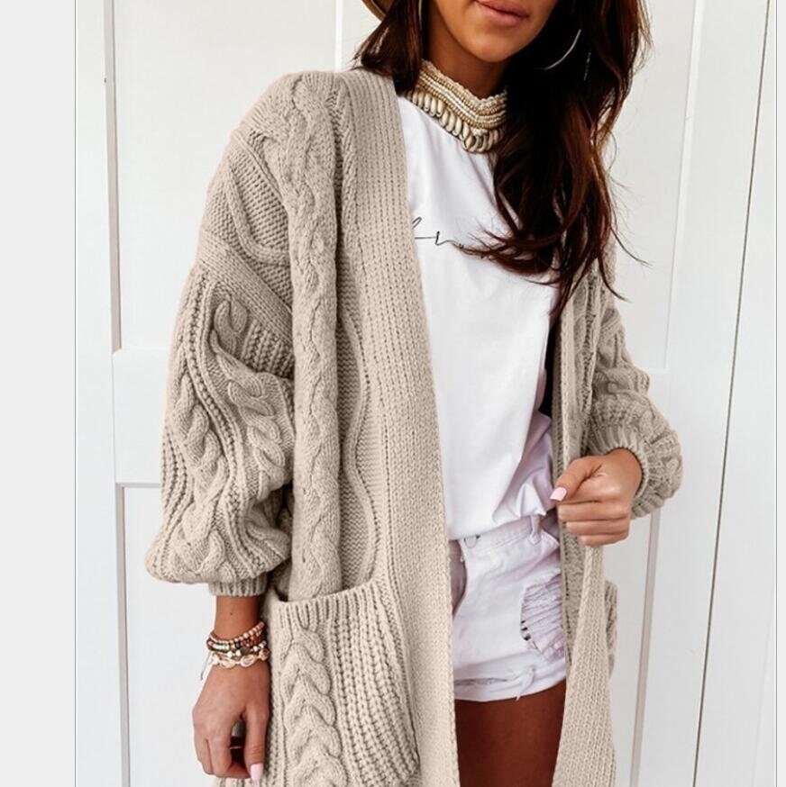 Knitted Twist Sweater Cardigan