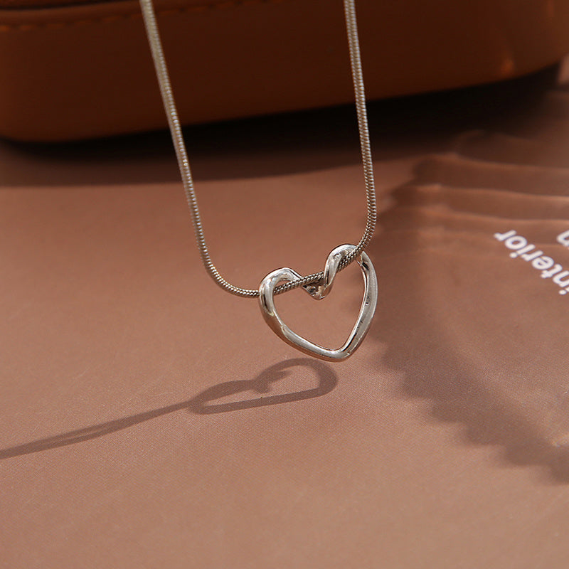 Silver Color Heart Chain Necklace for Women Girls Fashion Minimalist Chain Necklaces 2023 New Trend Jewelry Party Gifts