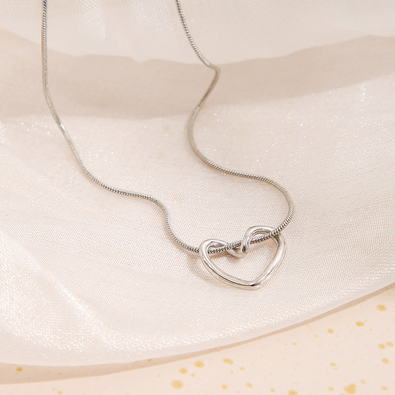 Silver Color Heart Chain Necklace for Women Girls Fashion Minimalist Chain Necklaces 2023 New Trend Jewelry Party Gifts