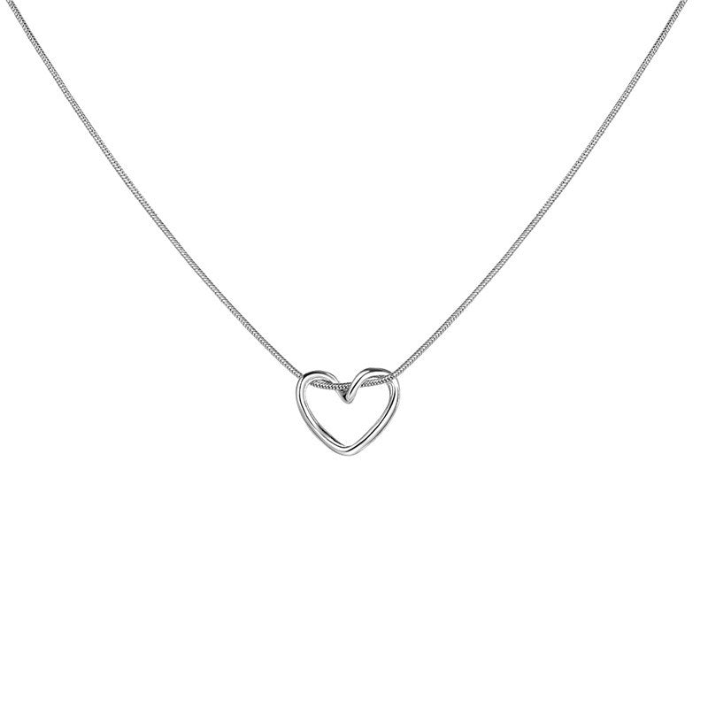 Silver Color Heart Chain Necklace for Women Girls Fashion Minimalist Chain Necklaces 2023 New Trend Jewelry Party Gifts