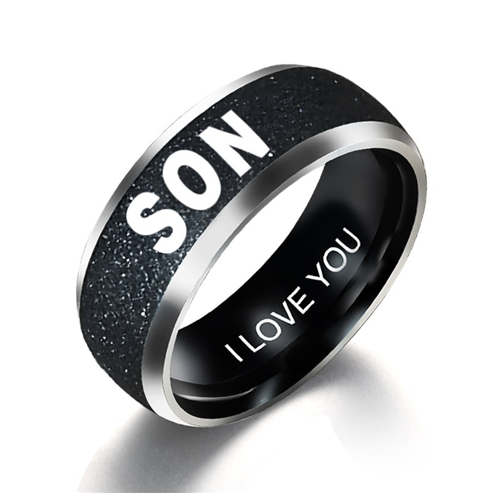 Engraving Text LOVE MOM DAD SON DAUGHTER Stainless Steel Couple Rings For Women And Man Family Ring Couples Jewelry