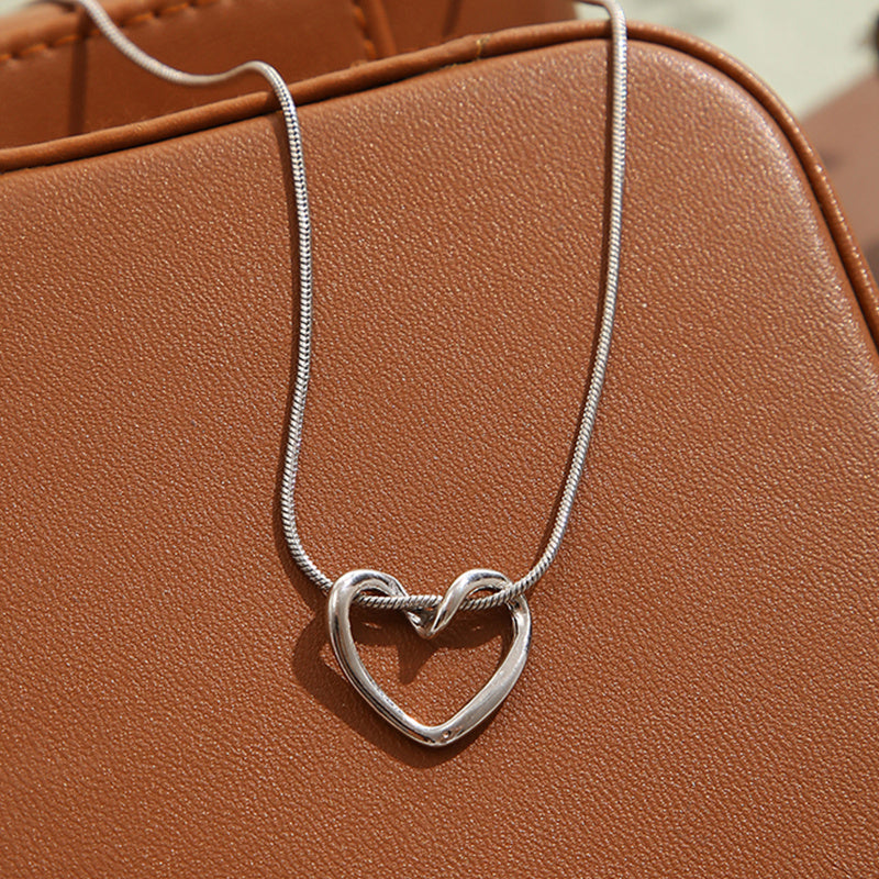 Silver Color Heart Chain Necklace for Women Girls Fashion Minimalist Chain Necklaces 2023 New Trend Jewelry Party Gifts