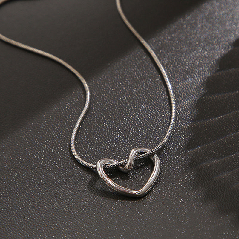 Silver Color Heart Chain Necklace for Women Girls Fashion Minimalist Chain Necklaces 2023 New Trend Jewelry Party Gifts