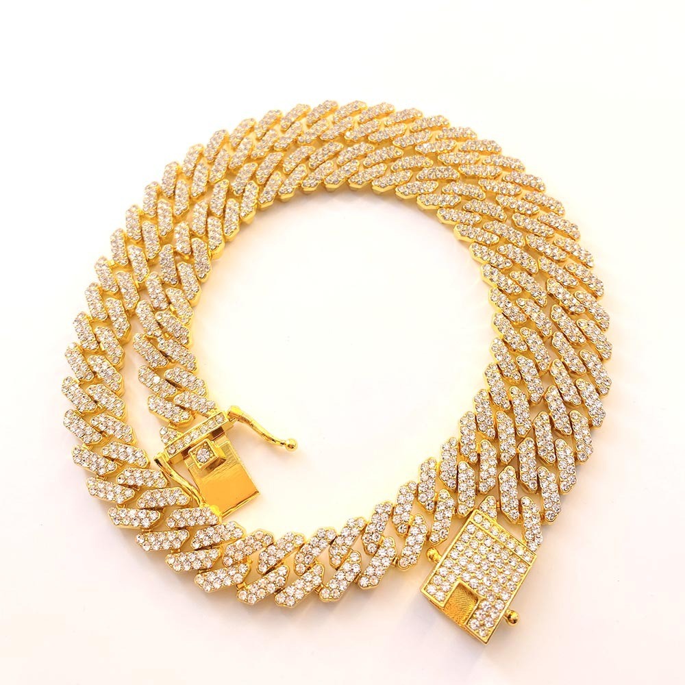 Hip Hop Cuban Link Chain Box Tongue Safety Necklace For Women Men Bling Iced Out Miami Cuban Choker Necklaces Jewelry Gift