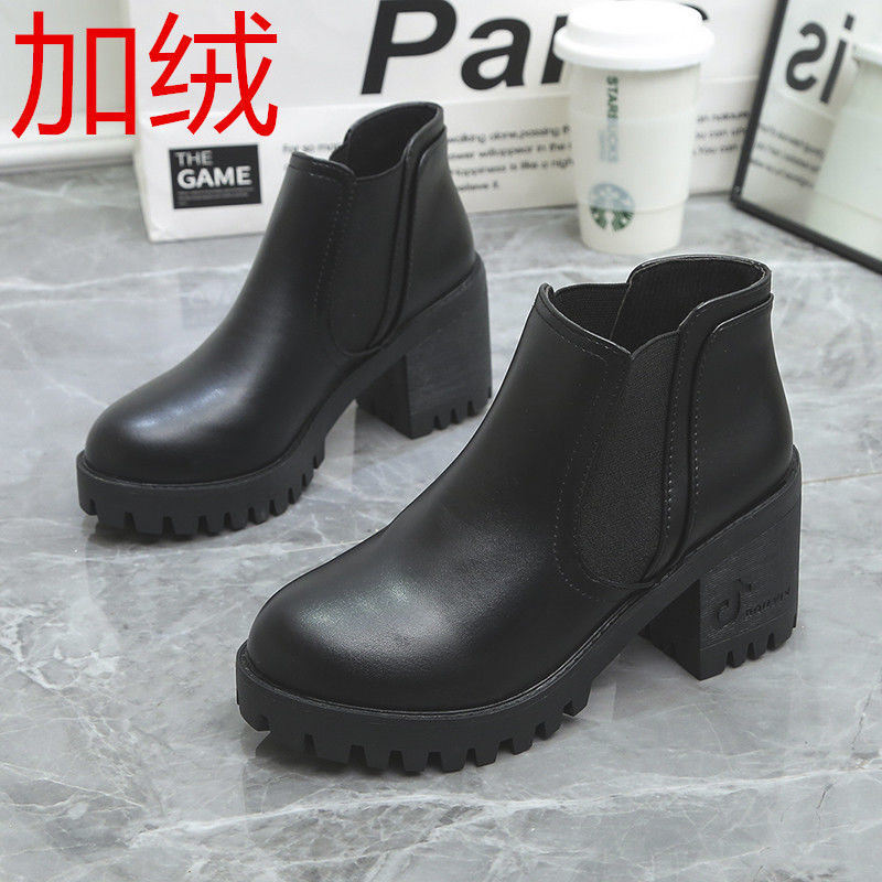 Autumn Boots Women Platform Shoes Thinken Heel Chunky Sneakers Black Punk Boots Shoes Height Increasing Botas De Mujer