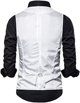 Men's Casual Printed Vests Fashion Solid Color Slim Fit V-Neck Vests Groomsmen Suits Host Clothings