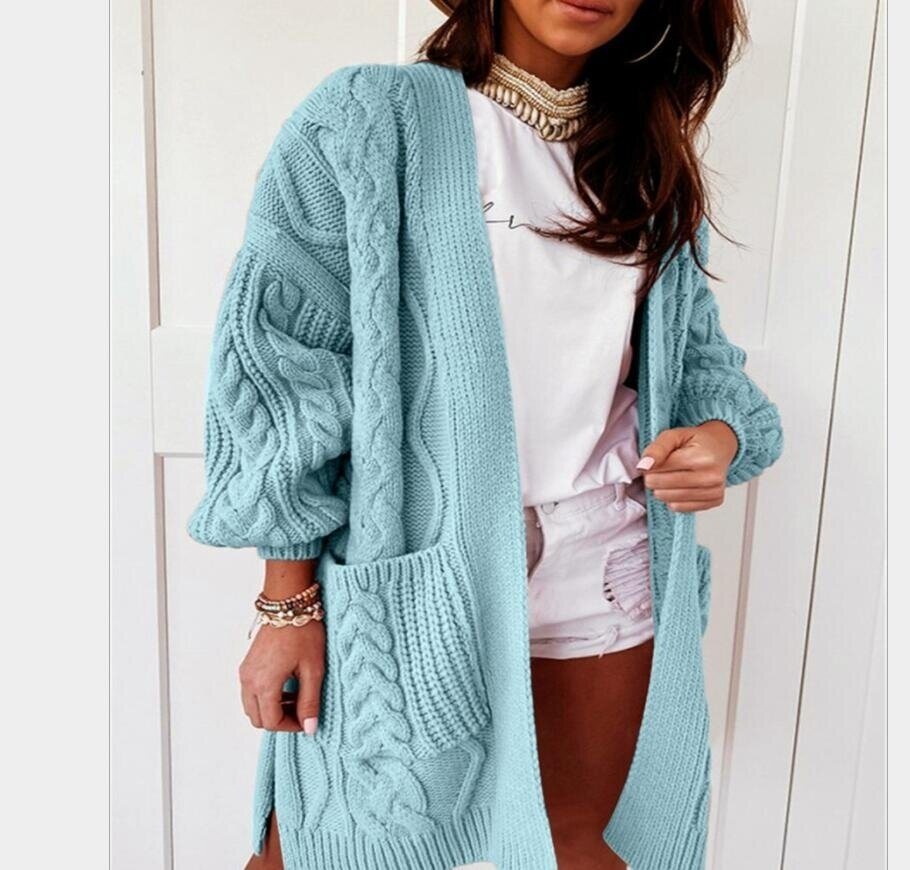 Knitted Twist Sweater Cardigan