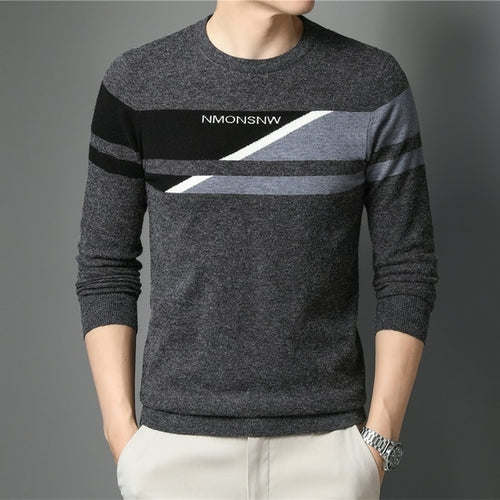 Coodrony Brand Knitted O-neck Sweater Men Clothing Autumn Winter New