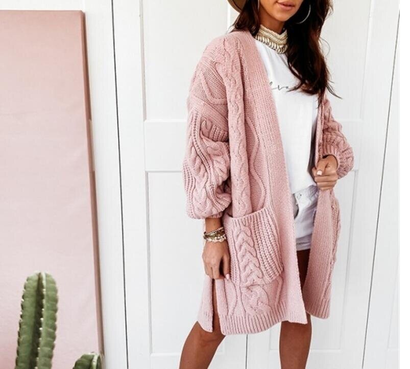 Knitted Twist Sweater Cardigan