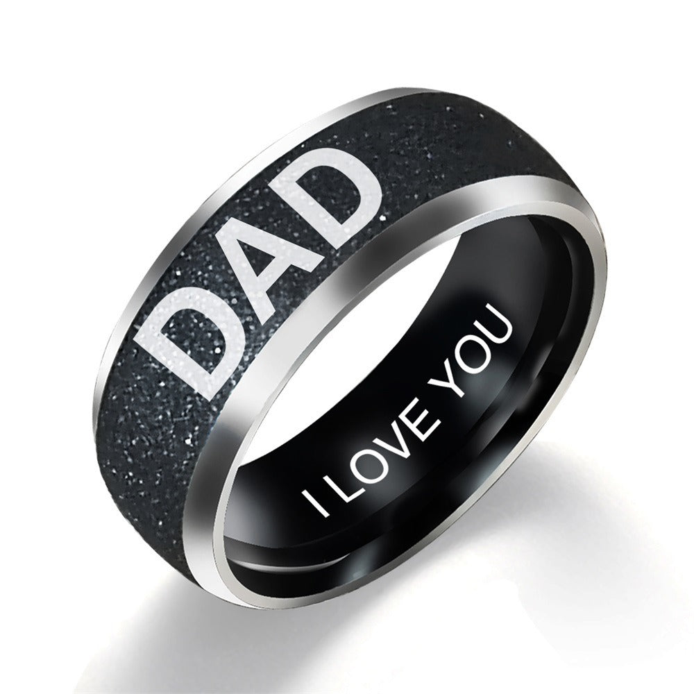 Engraving Text LOVE MOM DAD SON DAUGHTER Stainless Steel Couple Rings For Women And Man Family Ring Couples Jewelry