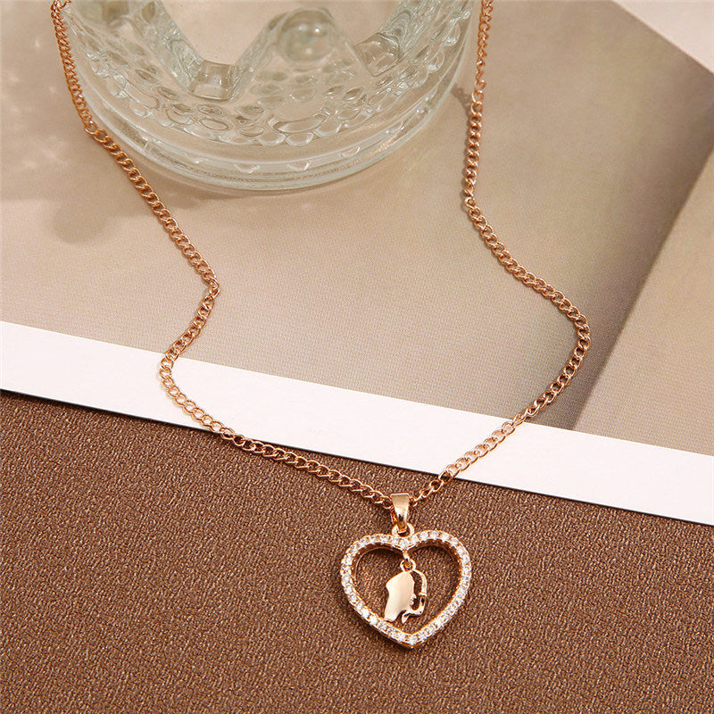 Silver Color Heart Chain Necklace for Women Girls Fashion Minimalist Chain Necklaces 2023 New Trend Jewelry Party Gifts